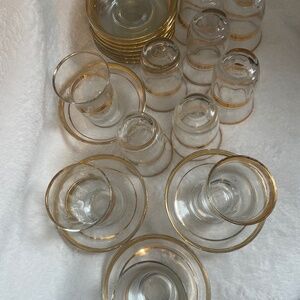 Vintage Turkish glass tea set